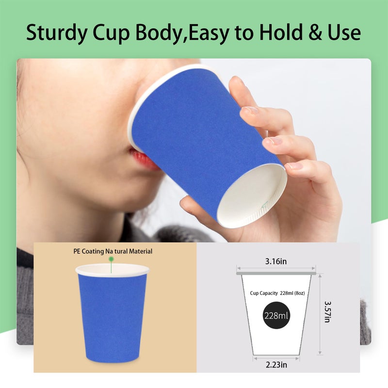 Yes Fresh Yes!Fresh Hot Party Paper Cups, 8 Ounce, 50 Count, Multiple Colors (Blue) - Image 3
